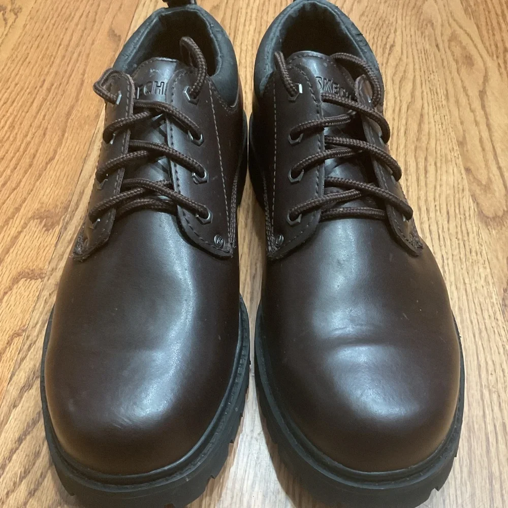 Skechers Men's Brown Leather Shoes size 12 - Picture 2 of 5